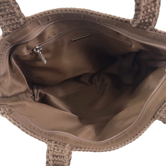 The SAK Crotchet Double Strap Brown Shoulder Handbag Purse - Picture 5 of 16